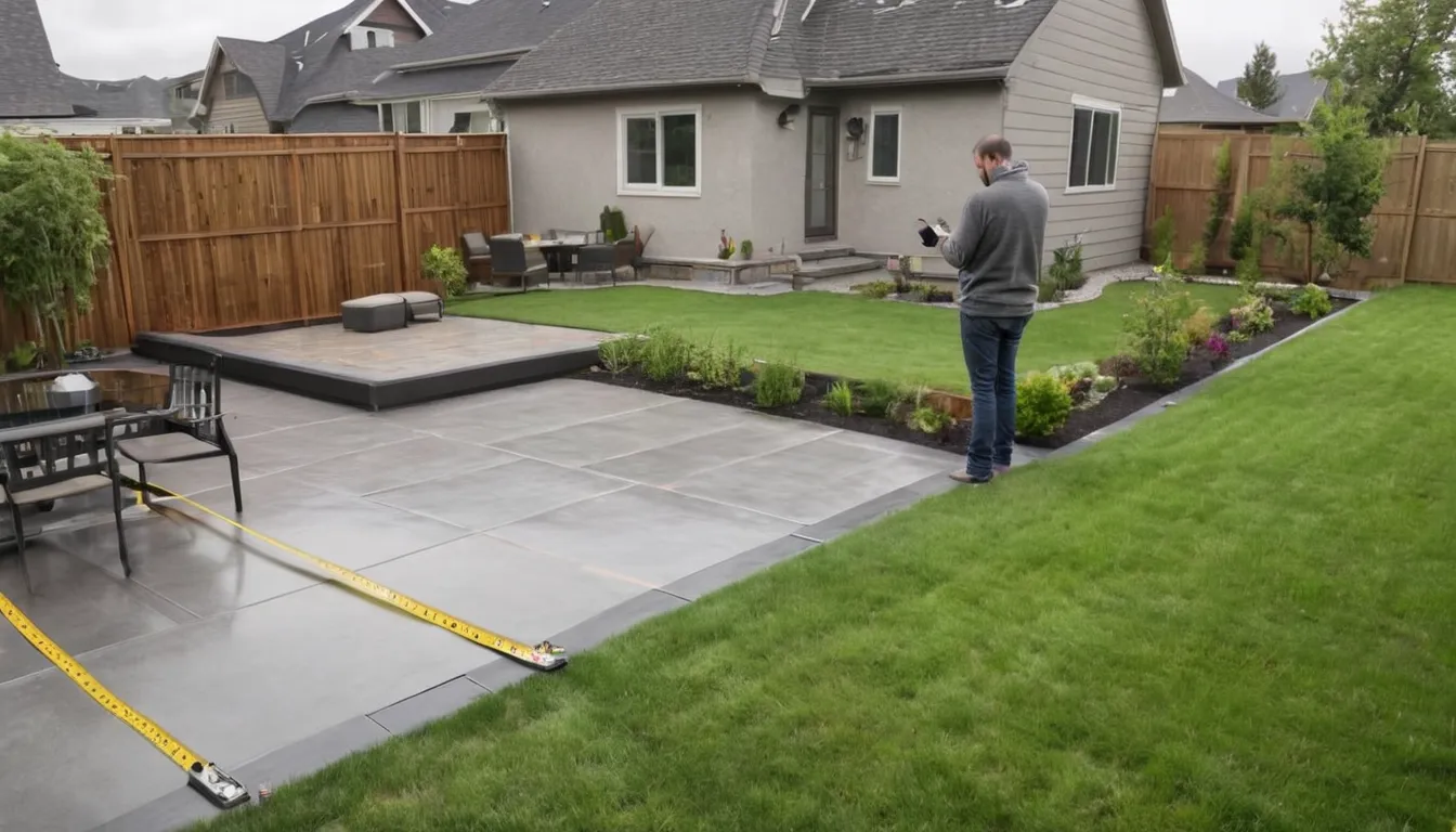 A homeowner photographing a patio area before requesting estimates in the Middletown area